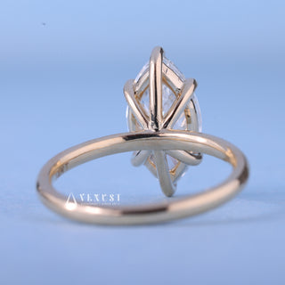 Lustrous 1.50ct marquise solitaire moissanite ring shown on a finger