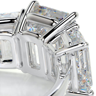 2.23ct Emerald Cut Three Stone Diamond Moissanite Engagement Ring