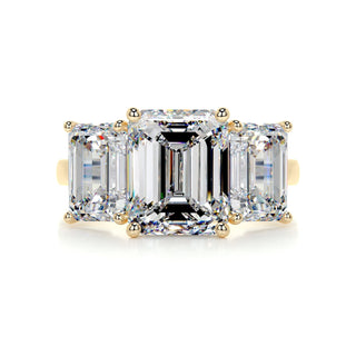 2.23ct Emerald Cut Three Stone Diamond Moissanite Engagement Ring