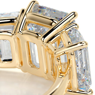 2.23ct Emerald Cut Three Stone Diamond Moissanite Engagement Ring