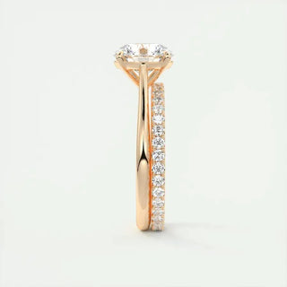 Stunning 2.0ct round solitaire moissanite ring three quarter angled view
