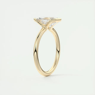 Lustrous 1.91ct emerald solitaire moissanite ring top view