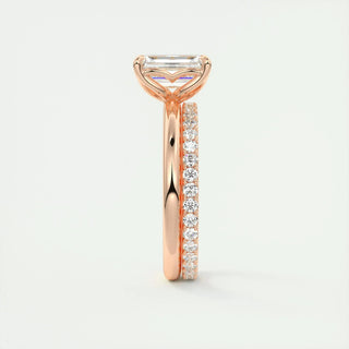 Graceful 1.91ct emerald solitaire moissanite ring shown on a finger