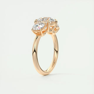 2.0 CT Round Cut Three Stone Diamond Moissanite Engagement Ring