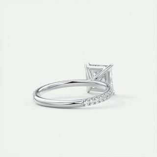 2.08 CT Princess Cut Pave Classic Moissanite Engagement Ring full view