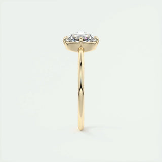 1.19 CT Round Rose Cut Solitaire Moissanite Diamond Engagement Ring