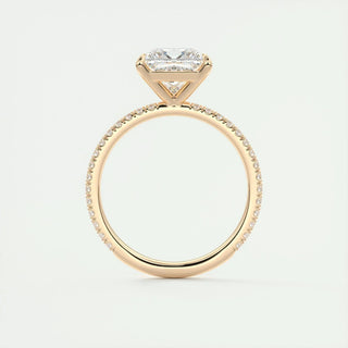 2.08 CT Princess Cut Pave Classic Moissanite Engagement Ring sparkle view