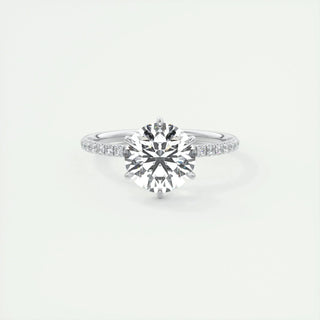 2.0CT Round Cut Moissanite Diamond Pave Engagement Ring
