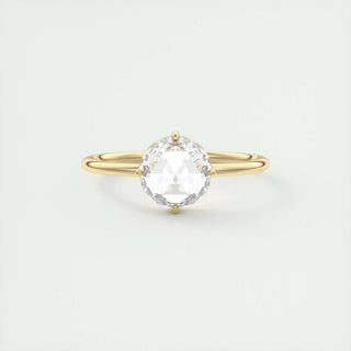 1.19 CT Round Rose Cut Solitaire Moissanite Diamond Engagement Ring