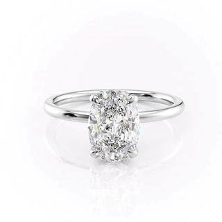 2.72 CT Oval Brilliant Solitaire Moissanite Engagement Ring angle view