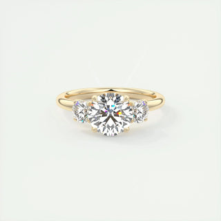2.0CT Round Cut Three Stone Diamond Moissanite Engagement Ring