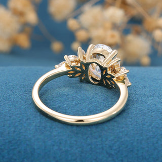 1.33 CT Oval Cut Cluster Dainty Moissanite Engagement Ring on hand
