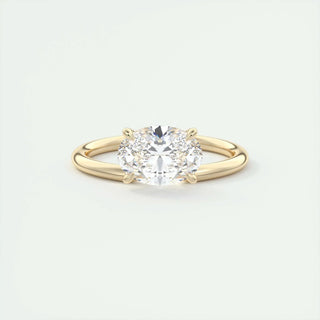 Exquisite 1.91ct oval solitaire moissanite ring front view