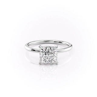 2.08 CT Princess Solitaire Moissanite Engagement Ring close up