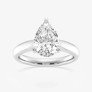 1.0CT Pear Cut Moissanite Solitaire Diamond Engagement Ring
