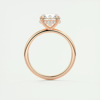 2.0 CT Round Cut Hidden Halo Solitaire Moissanite Engagement Ring