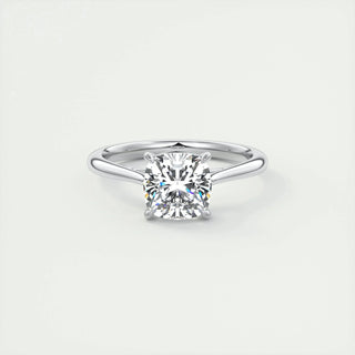 2.15 CT Cushion Cut Cathedral Solitaire Moissanite Engagement Ring