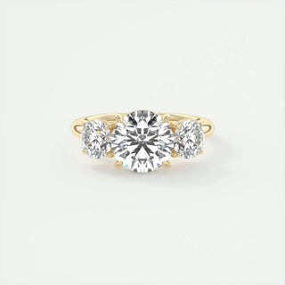 2.0 CT Round Cut Three Stone Diamond Moissanite Engagement Ring