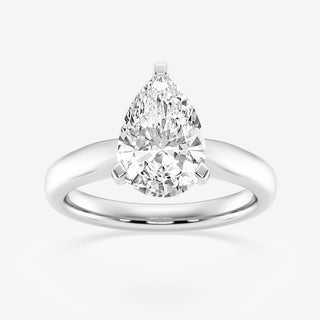 Pear Cut Moissanite Diamond Cathedral Solitaire Engagement For Women