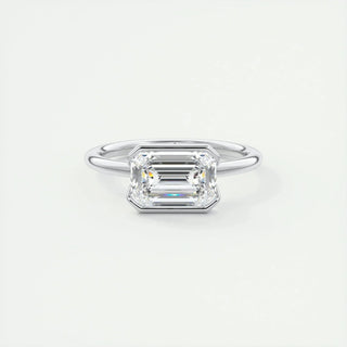 Sparkling 1.91ct emerald solitaire moissanite ring front view
