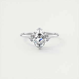 Chic 2.03ct asscher solitaire moissanite ring front view