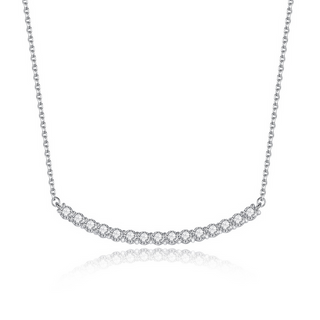 "Smiley" Round Cut Diamond Moissanite Diamonds Necklace For Women
