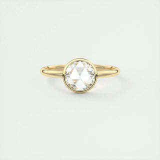 1.19CT Round Cut Bezel Solitaire Moissanite Diamond Engagement Ring