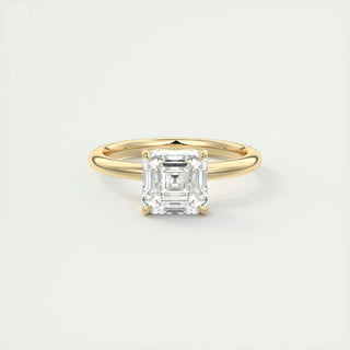 Radiant 2.03ct asscher solitaire moissanite ring front view