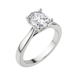 Vintage 1.33ct oval solitaire moissanite ring side profile view
