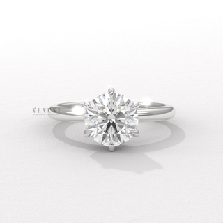 Round cut moissanite engagement ring side profile