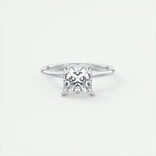 2.08 CT Princess Solitaire Bridal Moissanite Engagement Ring front view