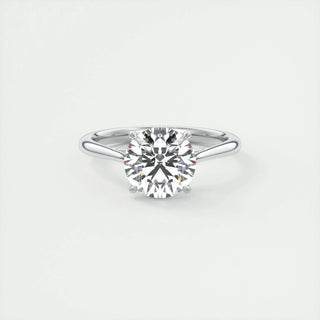 Modern 2.0ct round solitaire moissanite ring front view