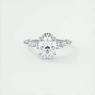 1.91 CT Oval Cut Three Stone Moissanite Engagement Ring
