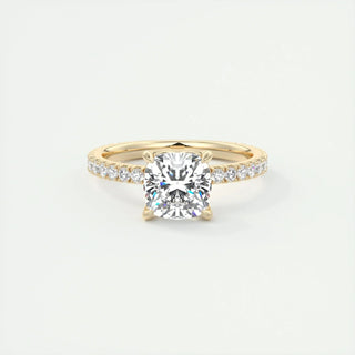 Chic 2.15ct cushion solitaire moissanite ring front view