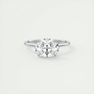 Bold 1.91ct oval solitaire moissanite ring detail view of the band