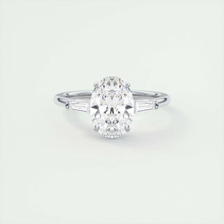 1.91 CT Oval Cut Three Stone Diamond Moissanite Engagement Ring