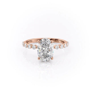 2.10 CT Oval Brilliant Solitaire Moissanite Engagement Ring full view