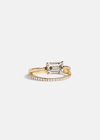 emerald ring, moissanite emerald ring, emerald diamond ring 