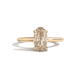 vintage moissanite ring elongated oval front view