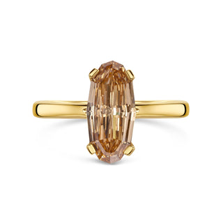 oval moissanite rings elongated step cut front view
