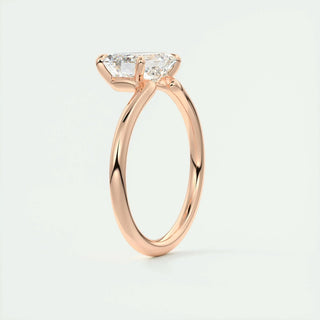 1.91CT Emerald Cut East West Diamond Solitaire Moissanite Engagement Ring