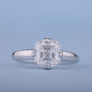 1.0CT Asscher Cut Moissanite Diamond Solitaire Engagement Rings