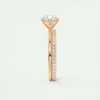 Classic 1.91ct oval solitaire moissanite ring detail view of the band