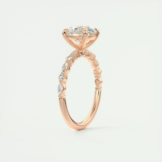 2.0 CT Round Cut Pave Moissanite Engagement Ring