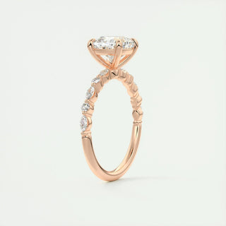 2.15 CT Cushion Cut Vintage Pave Diamond Moissanite Engagement Ring