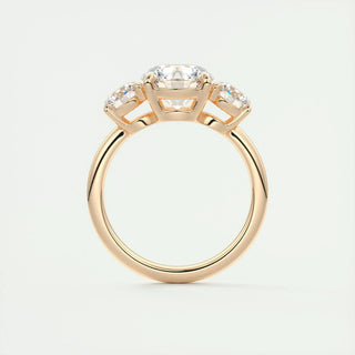 2.0 CT Round Cut Three Stone Diamond Moissanite Engagement Ring
