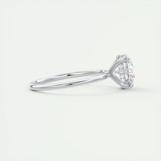2.0 CT Round Cut Hidden Halo Solitaire Moissanite Engagement Ring