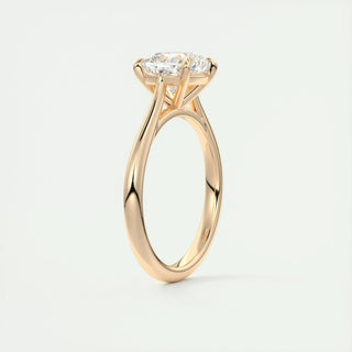 2.15 CT Cushion Cut Cathedral Solitaire Moissanite Engagement Ring