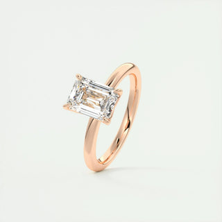 Graceful 1.91ct emerald solitaire moissanite ring top view