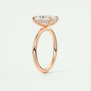 2.10 CT Radiant Cut Hidden Halo Solitaire Moissanite Engagement Ring
